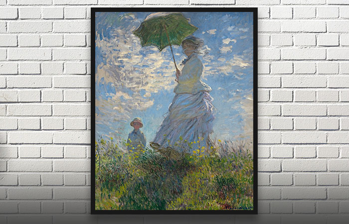 Maleriet Kvinde med Parasol af Claude Monet