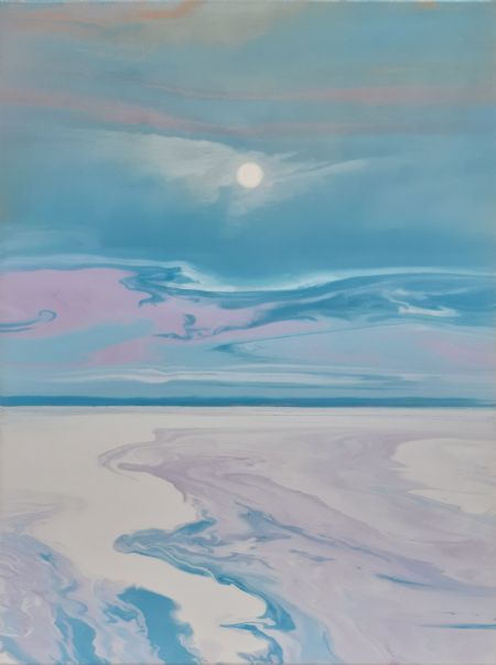 Akryl maleri Tid til at årstiden skifter af Vibeke Nyholm malet i 2018