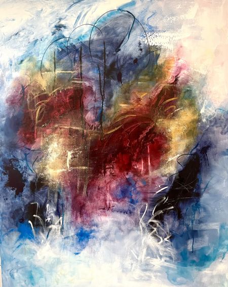 Akryl maleri “Heartbeats” af Charlotte thomsen malet i 2024