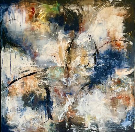 Akryl maleri “My secret” af Charlotte thomsen malet i 2021