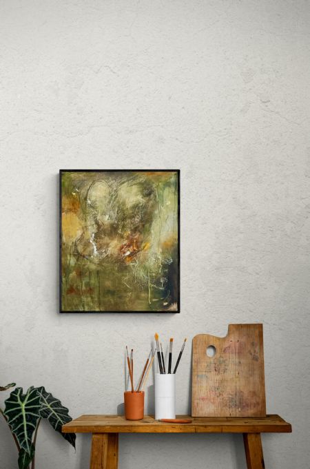 Akryl maleri “Kig fremad “ af Charlotte thomsen malet i 2023