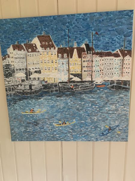 Akryl maleri Nyhavn af kirstenbente pedersen malet i 2024
