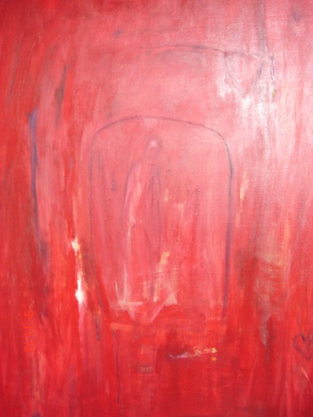 Akryl maleri open heart af AROS malet i 