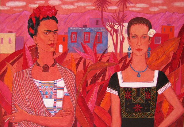 Olie maleri Frida og jeg af Tatjana Druchinina malet i 2010