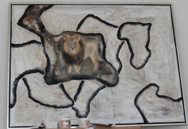 Olie maleri Thoughts of Africa af Breyen malet i 2010