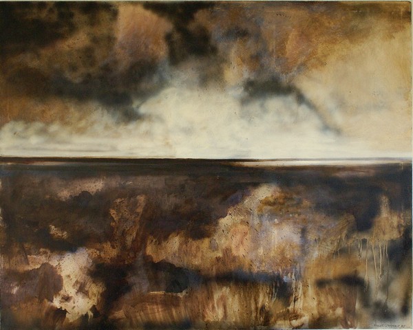 Blandede medier maleri Efterår i Barmer enge af Atelier Frank Storgaard malet i 2009