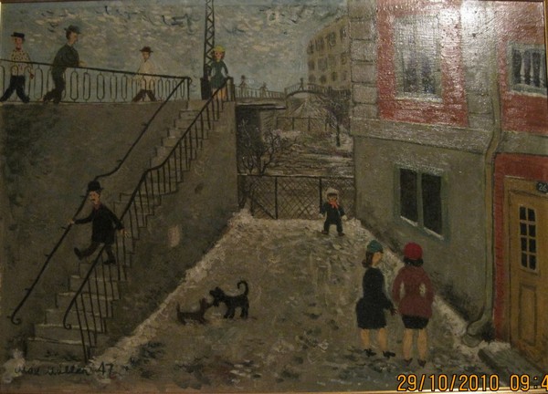 Olie maleri Nordre Fasanvej     1947 af Preben Svan Jørgensen malet i 1947