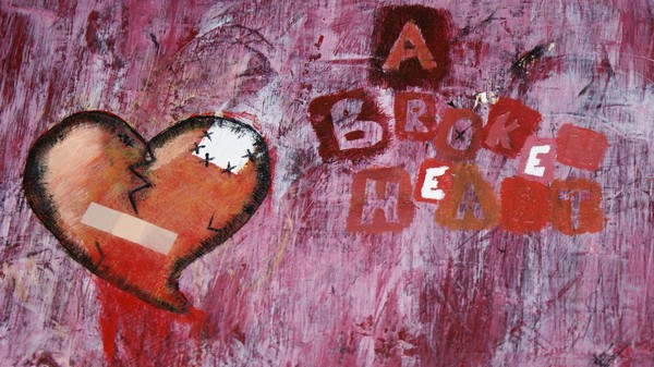 Akryl maleri A Broken Heart af M.i.S malet i 2010