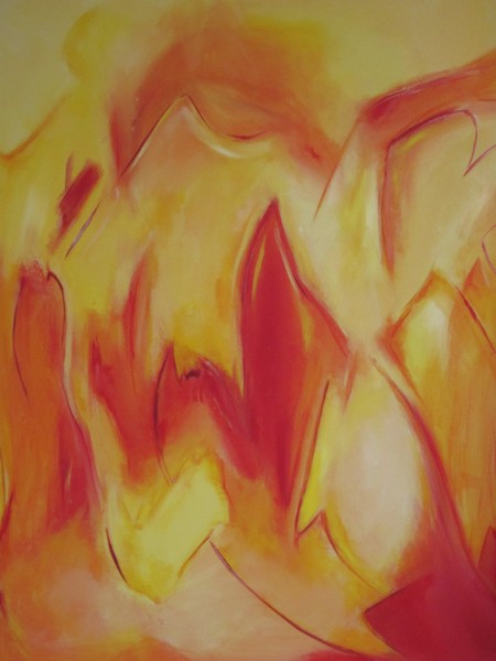 Akryl maleri Flammer af Susan Nørgaard Andersen malet i 2010