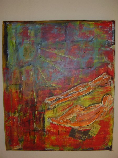 Akryl maleri morgen af Jeanette Bensted malet i 2007