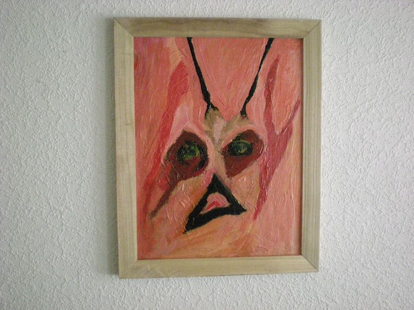Akryl maleri red devil af galleryfriis malet i 2010
