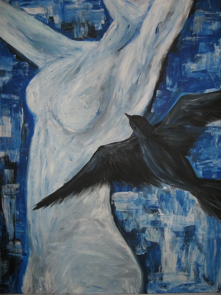 Akryl maleri FrigÃ¸relse af Høver malet i 2011