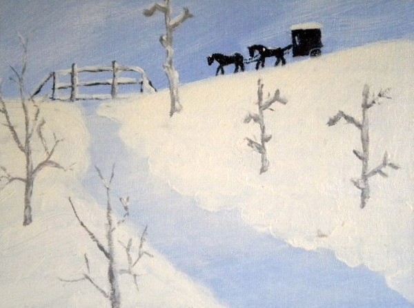Akryl maleri Vinteridyl af kbmalerier malet i 2011