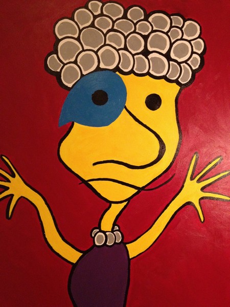 Akryl maleri Ægge af Binggeli malet i 2011