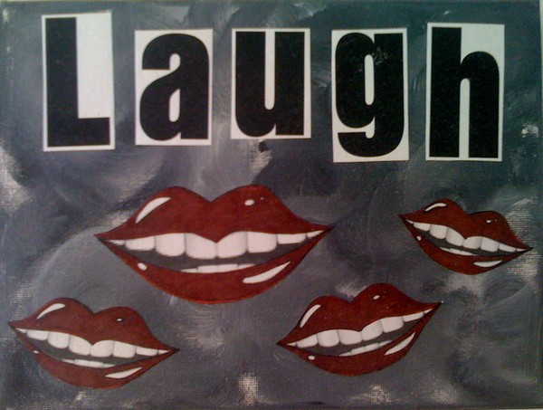 Akryl maleri Laugh af Simone Ullerup malet i 2011