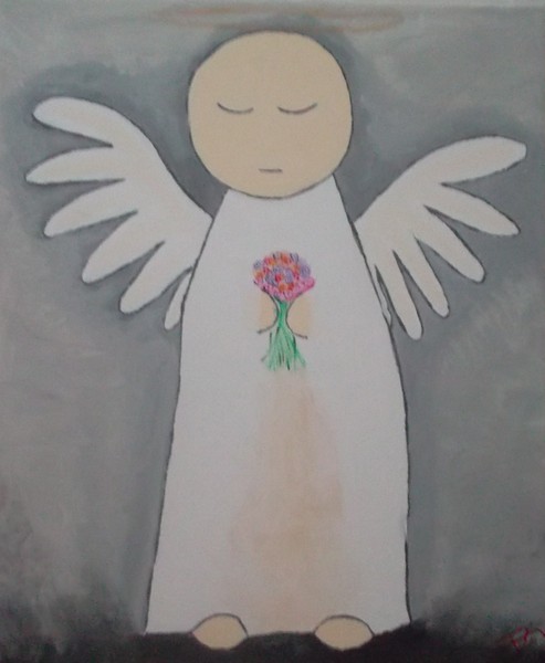 Akryl maleri Flower Angel af KBS malet i 2012