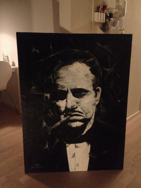 Olie maleri Marlon Brando af Gallerinavn ikke oplyst malet i 2012