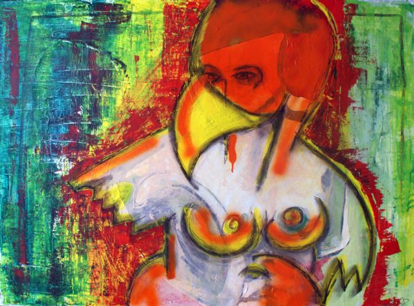 Akryl maleri Birdens nightmare af ARTerie malet i 2011