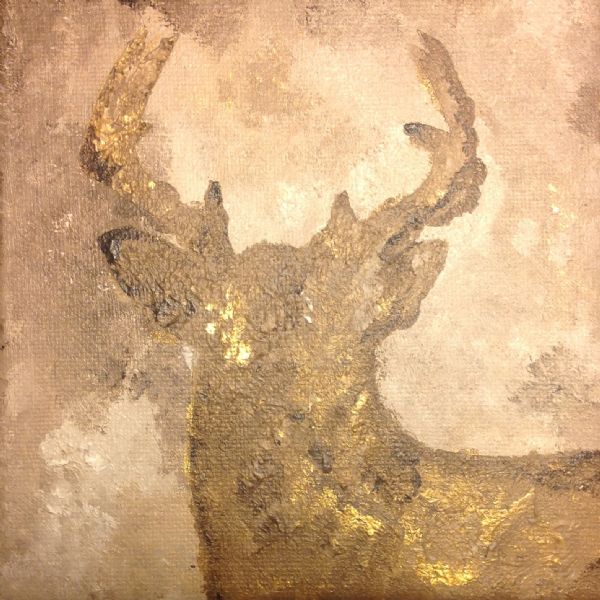 Akryl maleri Golden Deer af Sophia Sieja malet i 2013