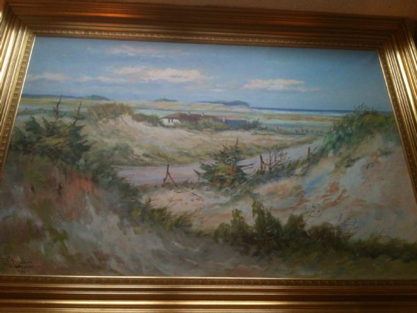 Olie maleri Landskab af Gallerinavn ikke oplyst malet i 1935