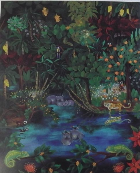  maleri Junglebillede 3/4 af Mie Eje malet i 1998