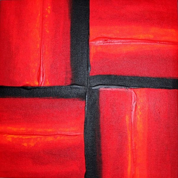 Akryl maleri El rojo af Ricardo Salas malet i 