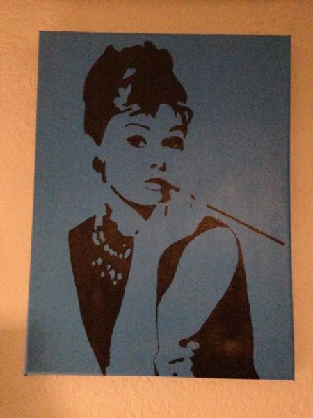 Akryl maleri Audrey Hepburn af Rosenkrantz malet i 2014
