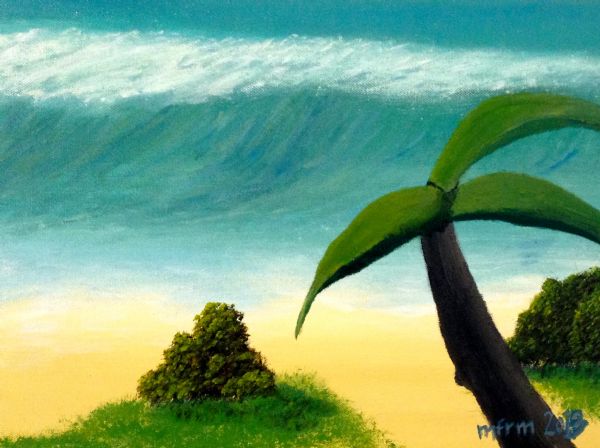 Akryl maleri Tropisk landskab af mfrm malet i 2013