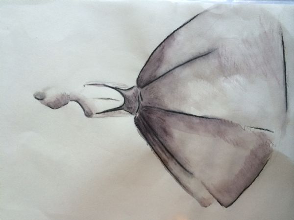  maleri Vintage ballerina af Sofie Vedkiær malet i 2014