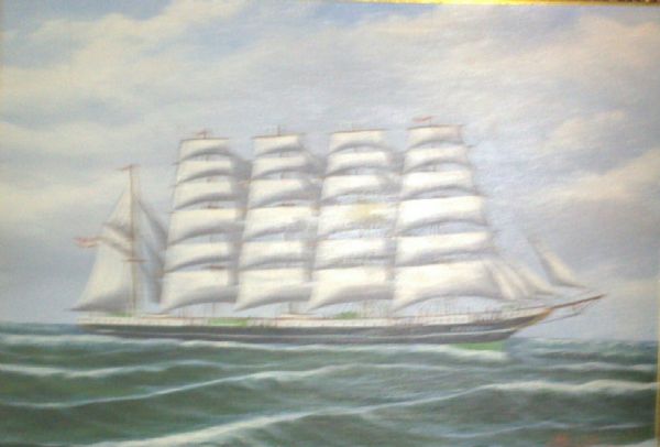  maleri skoleskibet københavn af Gallerinavn ikke oplyst malet i 