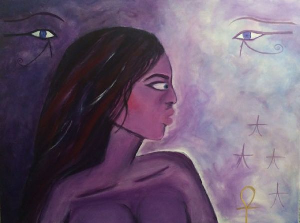 Akryl maleri Det tredje øje af Chandra Friis Hatton malet i 2014