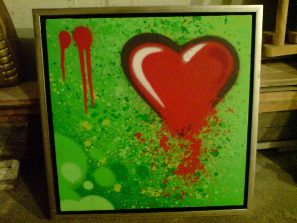  maleri blown heart af BomrOne malet i 2008
