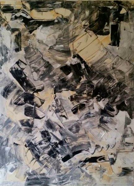 Akryl maleri Abstrakt Kærlighed af Sarah Johannsen malet i 2014