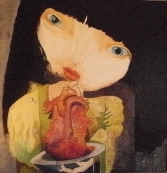 Akryl maleri HEART af Anne Andersen malet i 2012