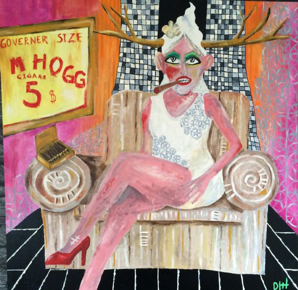 Akryl maleri Freaky lady af Diana Heindorf Hansen malet i 2013