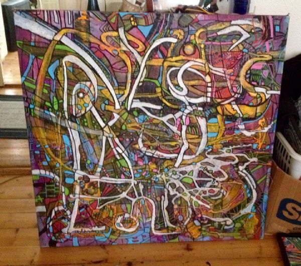 Blandede medier maleri My Cobra Dream af Jenny Malena Jmh malet i 2014