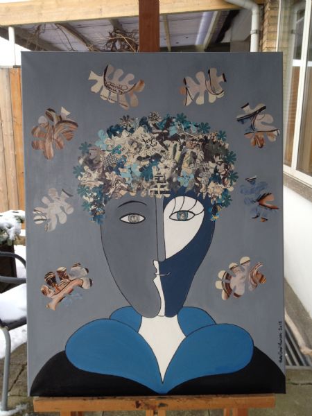 Akryl maleri Kvinden af Helle Omel Hansen malet i 2015