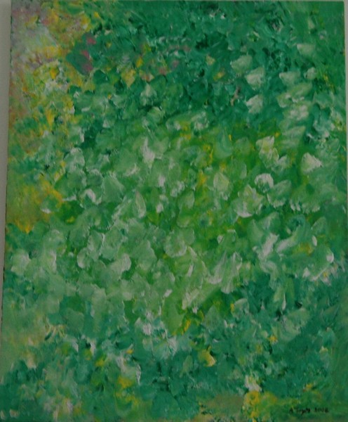 Akryl maleri Spring garden af Anja GryM malet i 2008