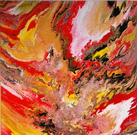 Akryl maleri Red Ocean af pernille Nielsen malet i 