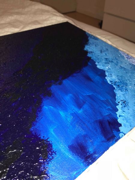 Akryl maleri Ocean af Maya Silke Bjerre malet i 2018