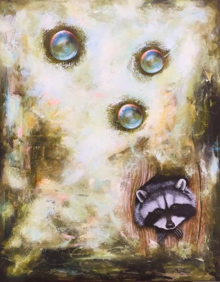 Akryl maleri Curious but fragile af ART by SKOU malet i 2017