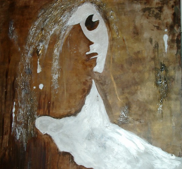Akryl maleri kvinde af Annette Højberg malet i 2007