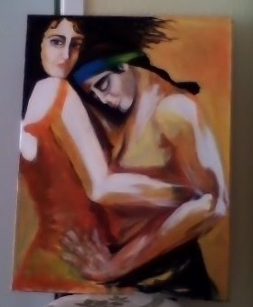 Akryl maleri Passion af Sonia Zuniga malet i 2017