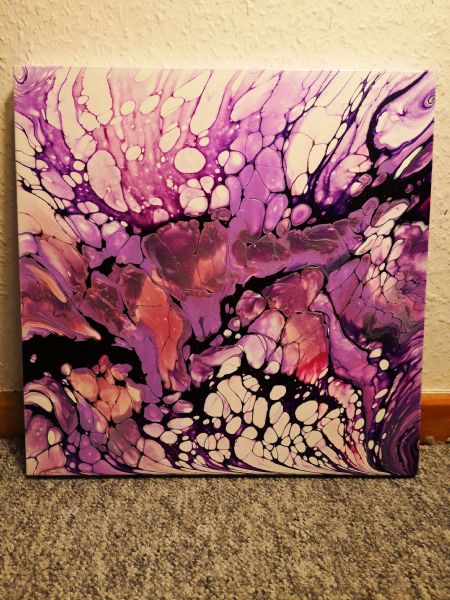 Akryl maleri Purple web af Liv Melgaard malet i 2019