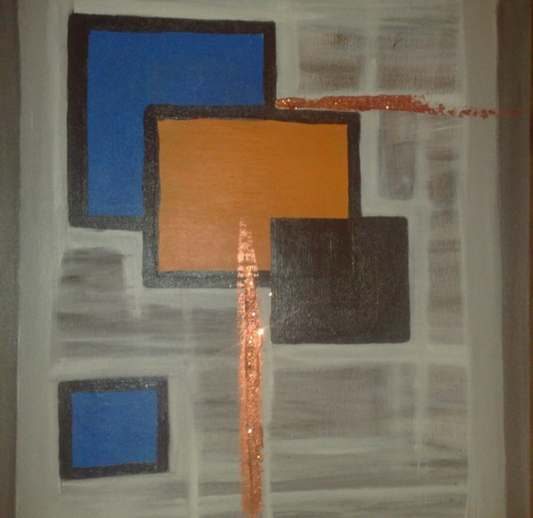 Akryl maleri 70'er inspiration af SH malet i 2008