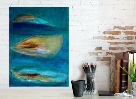 Akryl maleri Under dybet af Pernille Young malet i 2020
