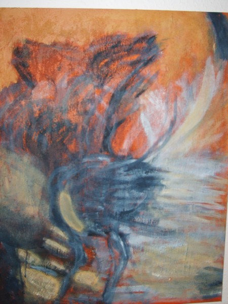 Akryl maleri hvirvelvind af Lone Tange malet i 2008