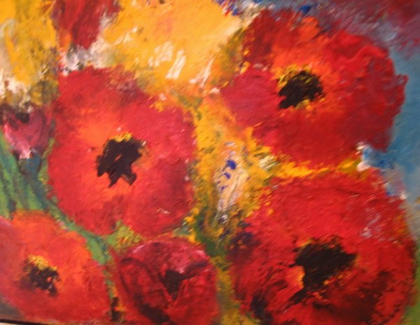 Akryl maleri Farvesymfoni af lillian malet i 2007