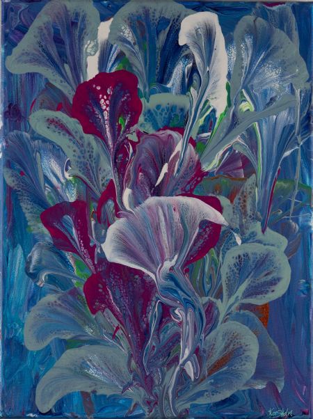 Akryl maleri Flower #1 af Art Korsholm Lene Korsholm malet i 