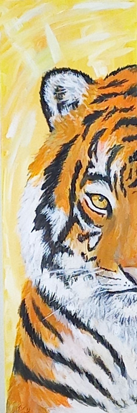 Olie maleri Tiger af Christina Lind malet i 2022